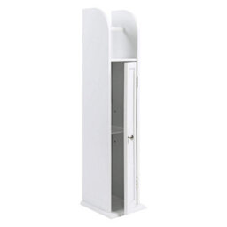 Free-Standing Wooden Toilet Paper Roll Holder With Shelf, Bathroom Storage Organizer Cabinet - thumbnail 6