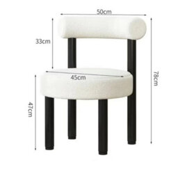 White Soft Backrest Makeup Vanity Stool Bedroom Home Decor Seat - thumbnail 2