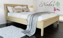 Nodax Super King Bed Frame Capella, F17, Solid Pine Wood, Easy Assembly, Sturdy Slats & Extra Support Legs, 6Ft, Pine Finish - thumbnail 1