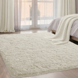 Aspire Homeware Non Slip Cream Shaggy Rug Soft Fluffy Washable, Living Area And Bedroom Rug, (L)170Cm X (W)120Cm - thumbnail 6