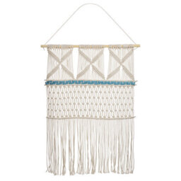 Beliani Fabric Wall Hanging Kalady Cotton 141 Cm Beige