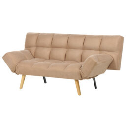 Beliani Sofa Bed 2 Seater Ingaro Fabric Light Brown - thumbnail 6