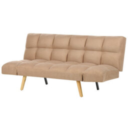 Beliani Sofa Bed 2 Seater Ingaro Fabric Light Brown - thumbnail 4