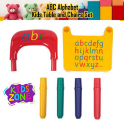 ATEK Abc Alphabet Plastic Table & Chair Set Vibrant Durable Furniture Learning & Play Multi-Color For Toddler Yellow & Red - thumbnail 7