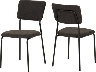 Seconique Sheldon Chairs Set Of 4 In Grey Boucle Fabric - image 1