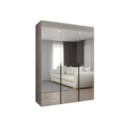 Arte Soothing Cashmere Hinged Door Wardrobe 150Cm - Calm Storage With Mirrored Panels - thumbnail 2