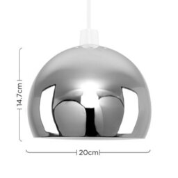 Valuelights Retro Chrome Arco Style Dome Ceiling Light Shade (D)20Cm - thumbnail 6