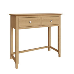 Fwstyle 2 Drawer Dressing Table Vanity Makeup Natural Oak (H) 80Cm (W) 90Cm (D) 40Cm - thumbnail 2