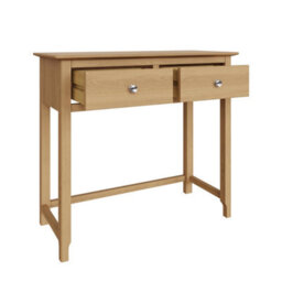 Fwstyle 2 Drawer Dressing Table Vanity Makeup Natural Oak (H) 80Cm (W) 90Cm (D) 40Cm - thumbnail 3