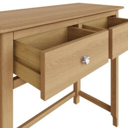 Fwstyle 2 Drawer Dressing Table Vanity Makeup Natural Oak (H) 80Cm (W) 90Cm (D) 40Cm - thumbnail 5