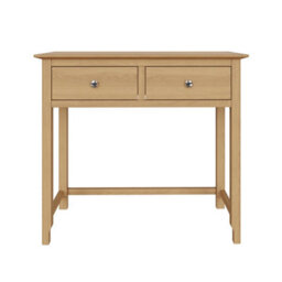 Fwstyle 2 Drawer Dressing Table Vanity Makeup Natural Oak (H) 80Cm (W) 90Cm (D) 40Cm - thumbnail 4