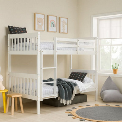 Suzie White Solid Pine Wooden Bunk Bed Frame - 3Ft Single - image 1