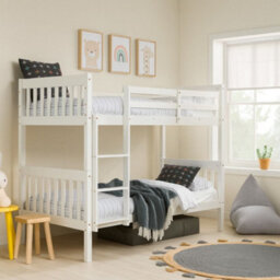 Suzie White Solid Pine Wooden Bunk Bed Frame - 3Ft Single - thumbnail 1