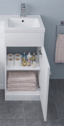 Affine 900mm Bathroom Vanity Unit Basin & Square Toilet Combined Furniture R/hand White - thumbnail 5