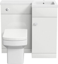 Affine 900mm Bathroom Vanity Unit Basin & Square Toilet Combined Furniture R/hand White - thumbnail 6