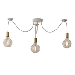 Ledsone Modern 3 Head Spider Pendant Light Glittering Gold Metal Bulb Holder With Adjustable Cable - thumbnail 2