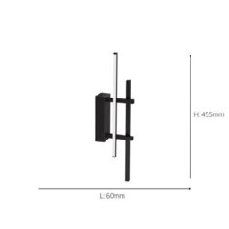 Eglo Trepiliano Aluminium & Steel Black Modern Led Linear Wall Light - thumbnail 4