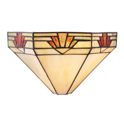 Luminosa Lighting Luminosa Nevada 1 Light Indoor Wall Uplighter Dark Bronze With Tiffany Glass, E14