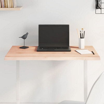 Vidaxl Table Top 80X40X2 Cm Untreated Solid Wood Oak Live Edge Table Tops - image 1