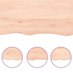 Vidaxl Table Top 80X40X2 Cm Untreated Solid Wood Oak Live Edge Table Tops - thumbnail 5