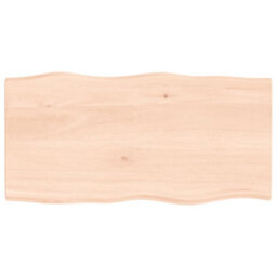 Vidaxl Table Top 80X40X2 Cm Untreated Solid Wood Oak Live Edge Table Tops - thumbnail 2