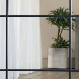 Jōbū Jobu Home - Kyo - Full Length Black Metal Rectangle Lattice Window Mirror - 200Cm X 120Cm - thumbnail 4