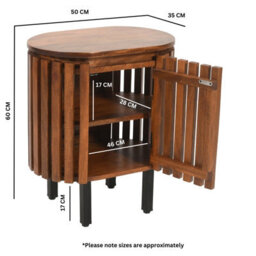 Buttercup Farm Slatted Bedside Table - Mango Wood - L35 X W50 X H58 Cm - thumbnail 6