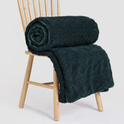 Pagnanno. Pagnanno Sherpa Teddy Fleece Blanket Fluffy Double Layered Bed And Sofa Throw For Families, Couples, Emerald Green, Double - thumbnail 3