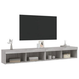 Walplus Tv Cabinets With Led Lights 2 Pcs Grey Sonoma 100X30X30 Cm - thumbnail 6