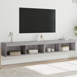 Walplus Tv Cabinets With Led Lights 2 Pcs Grey Sonoma 100X30X30 Cm - thumbnail 1