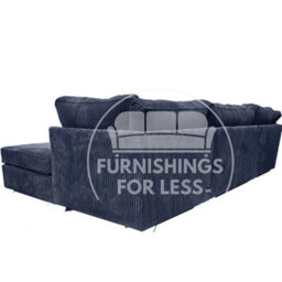 Furnishings For Less UK Bishop Navy Blue U Shaped Soft Fabric Jumbo Cord Detachable 5 Seater Large Sofa - thumbnail 2