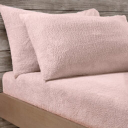 Smart Living Teddy Fleece Warm & Cosy Housewife Pillowcase Pair - Blush