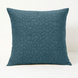 Ameha Teal Embossed Pebbles Velvet Cushion Cover, 18X18 Inch, Ultra Soft, Breathable & Hypoallergenic
