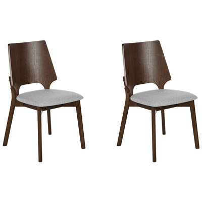 Beliani Set Of 2 Dining Chairs Abee Brown/ Grey - image 1
