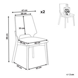 Beliani Set Of 2 Dining Chairs Abee Brown/ Grey - thumbnail 3
