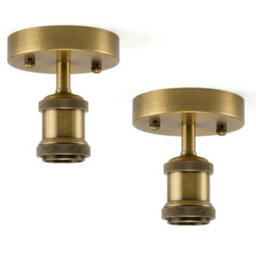 2 Pack Of Single Head Fully Earth Ceiling Light Retro Flush Mount E27 Lamp Holder Sconce Chandeliers Pendent Set - thumbnail 7