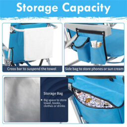 Portable Folding Beach Chair Aluminum Outdoor Garden Reclining Camping Chair - thumbnail 6