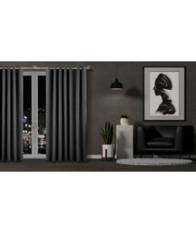 Gun Metal Industrial Room Darkening Extendable Metal Curtain Pole Set - thumbnail 3