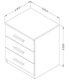 Arte Beta Bedside Cabinet In Oak Monastery - A Touch Of Sophistication For Your Bedroom - W460mm X H550mm X D410mm - thumbnail 3