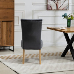 Pienza Velvet Dining Chairs - Set Of 2 - Grey - thumbnail 6