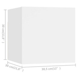 Berkfield Modern 4 Piece Tv Cabinet Set White Engineered Wood - thumbnail 7