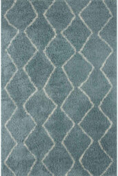 The Rugs Moroccan Shaggy Rugs And Runners Soft Fluffy Wavy Trellis Design High Pile Duck Egg Blue And Ivory Living Room Kitchen Hallway 850 - thumbnail 2