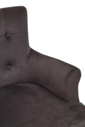 Orsina Ringback Grey Velvet Armchair For Living Room, Classic Indoor Chair With Tufting, Angular Wooden Leg Chair - thumbnail 5
