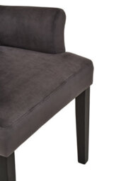 Orsina Ringback Grey Velvet Armchair For Living Room, Classic Indoor Chair With Tufting, Angular Wooden Leg Chair - thumbnail 2