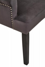 Orsina Ringback Grey Velvet Armchair For Living Room, Classic Indoor Chair With Tufting, Angular Wooden Leg Chair - thumbnail 8