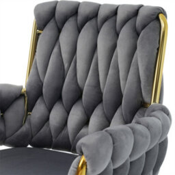Abrihome Set Of 2, Velvet Dining Chair, Armchair, Leisure Swivel Chair With Four Metal Support Legs, Gray - thumbnail 4