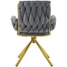 Abrihome Set Of 2, Velvet Dining Chair, Armchair, Leisure Swivel Chair With Four Metal Support Legs, Gray - thumbnail 3