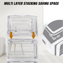 12Pcs Shoe Storage Shoe Boxes Clear Plastic Stackable Shoe Organizer - thumbnail 4