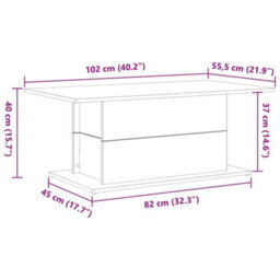 Berkfield Coffee Table Black Oak 102X55,5X40 Cm Cm Engineered Wood - thumbnail 8