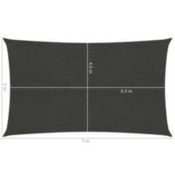 Berkfield Sunshade Sail 160 G/m2 Anthracite 5X7 M Hdpe - thumbnail 6